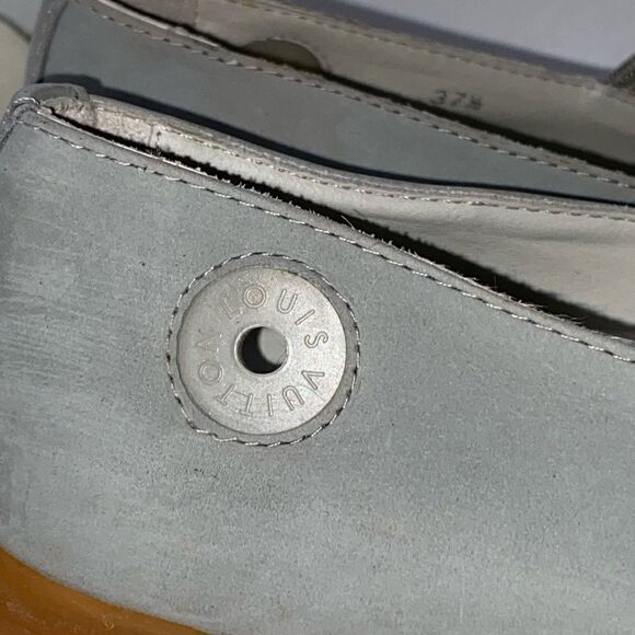 Louis Vuitton Light Gray and Orange Loafers - Picture 9 of 14